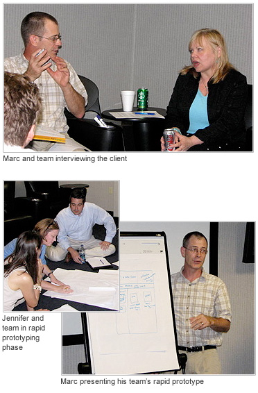 Marc Duisenberg and Jennifer Chaffee of Mouseworksmedia participated in a Design Slam during the Usability Professional’s Association Connecticut's chapter meeting in July 2010.